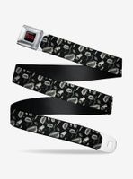 Disney Hocus Pocus Elements Collage Black White Seatbelt Belt