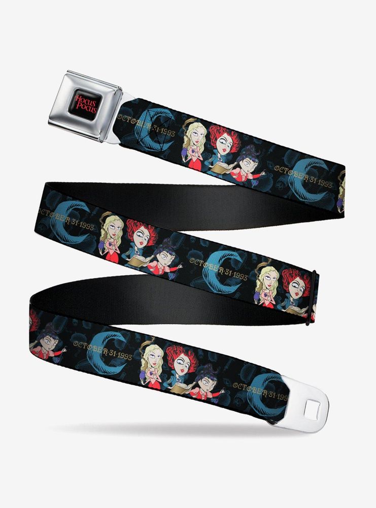 Disney Hocus Pocus Sanderson Sisters Group Pose Black Blues Seatbelt Belt