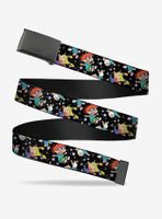 Rugrats 3 Characters In Space Scattered Black Clamp Belt