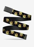 Spongebob Squarepants Wavy Arm Pose Flip Black Clamp Belt