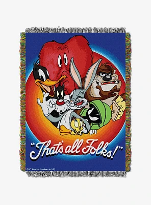 Looney Tunes That's All Folks Tapestry Throw