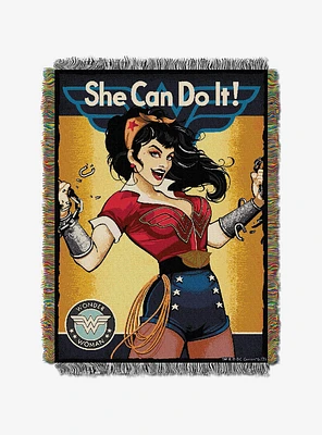 DC Comics Wonder Woman She Can Tapestry Throw