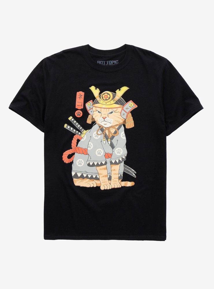 Neko Samurai T-Shirt By Vincent Trinidad