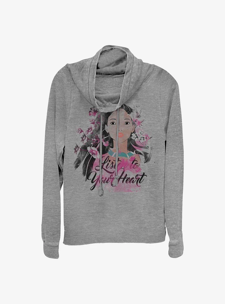 Disney Pocahontas Listen To Your Heart Cowlneck Long-Sleeve Girls Top