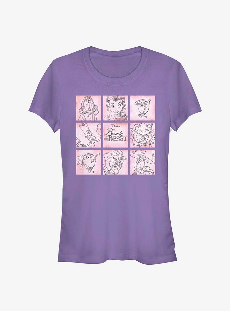 Disney Beauty And The Beast Sketches Girls T-Shirt