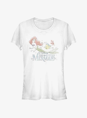 Disney The Little Mermaid Watercolor Fade Ariel Girls T-Shirt