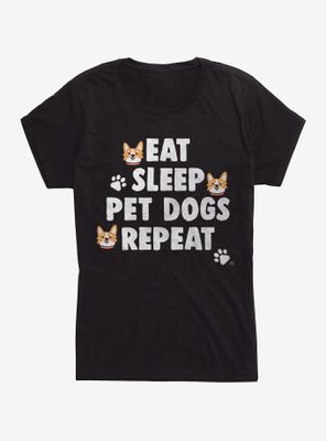 Pet Dogs Repeat Womens T-Shirt