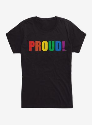 Proud Rainbow Font Womens T-Shirt