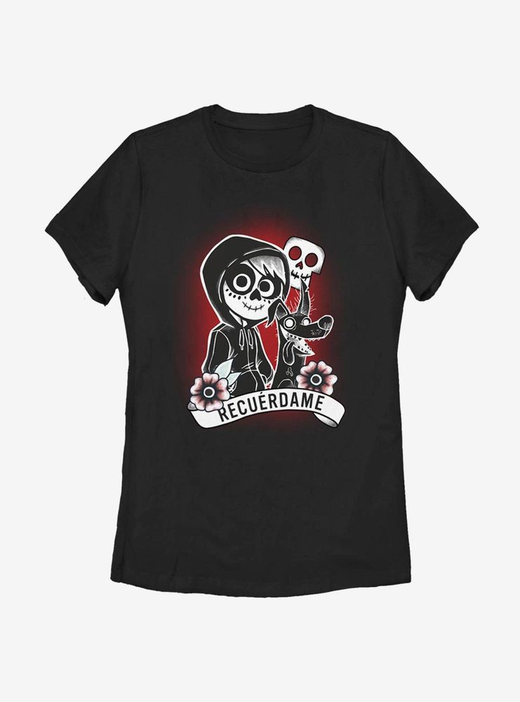 Disney Pixar Coco Recuerdame Tattoo Womens T-Shirt