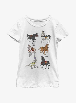 Disney Princesses Horses Youth Girls T-Shirt