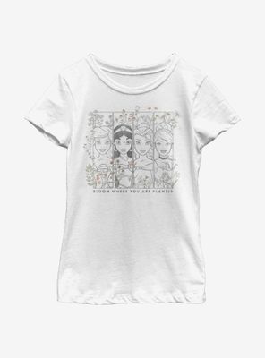 Disney Princesses Floral Youth Girls T-Shirt