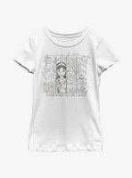Disney Princesses Floral Youth Girls T-Shirt