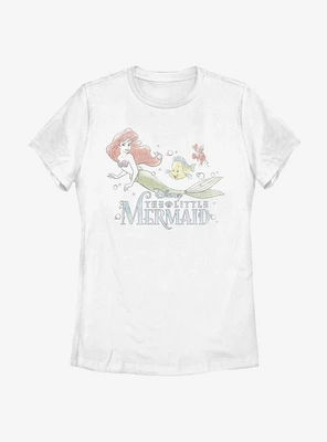 Disney The Little Mermaid Watercolor Fade Ariel Womens T-Shirt