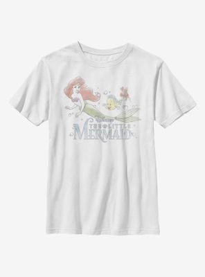 Disney The Little Mermaid Watercolor Fade Ariel Youth T-Shirt