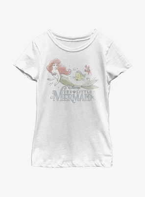 Disney The Little Mermaid Watercolor Fade Ariel Youth Girls T-Shirt