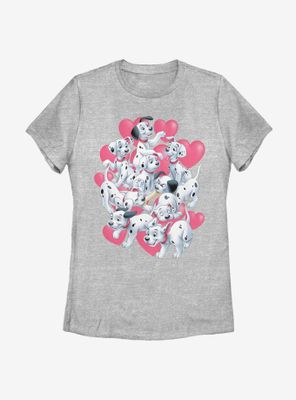 Disney 101 Dalmatians Dalmatian Group Valentines Womens T-Shirt