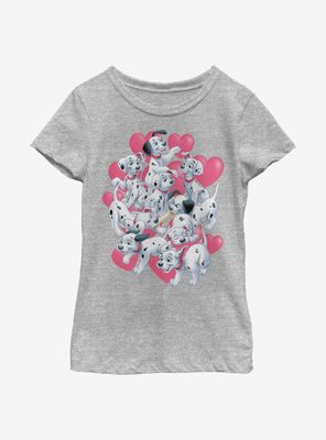 Disney 101 Dalmatians Dalmatian Group Valentines Youth Girls T-Shirt