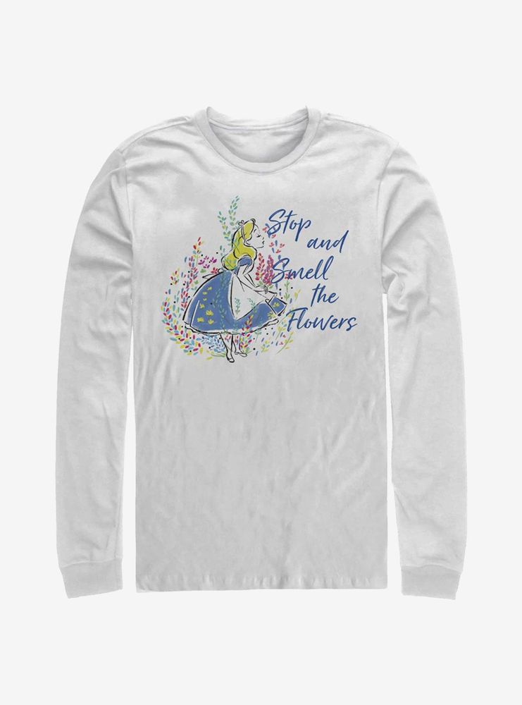 Disney Alice Wonderland Smell The Flowers Long-Sleeve T-Shirt