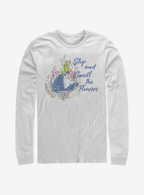 Disney Alice Wonderland Smell The Flowers Long-Sleeve T-Shirt