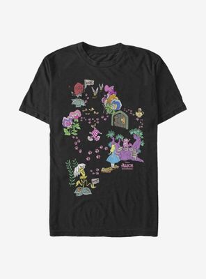 Disney Alice Wonderland Chesire Map T-Shirt