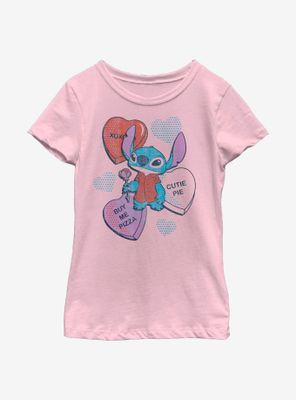 Disney Lilo And Stitch Heart Pizza Youth Girls T-Shirt