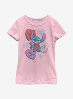 Disney Lilo And Stitch Heart Pizza Youth Girls T-Shirt