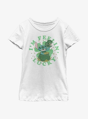 Disney Lilo And Stitch I'm Feelin' Lucky Youth Girls T-Shirt