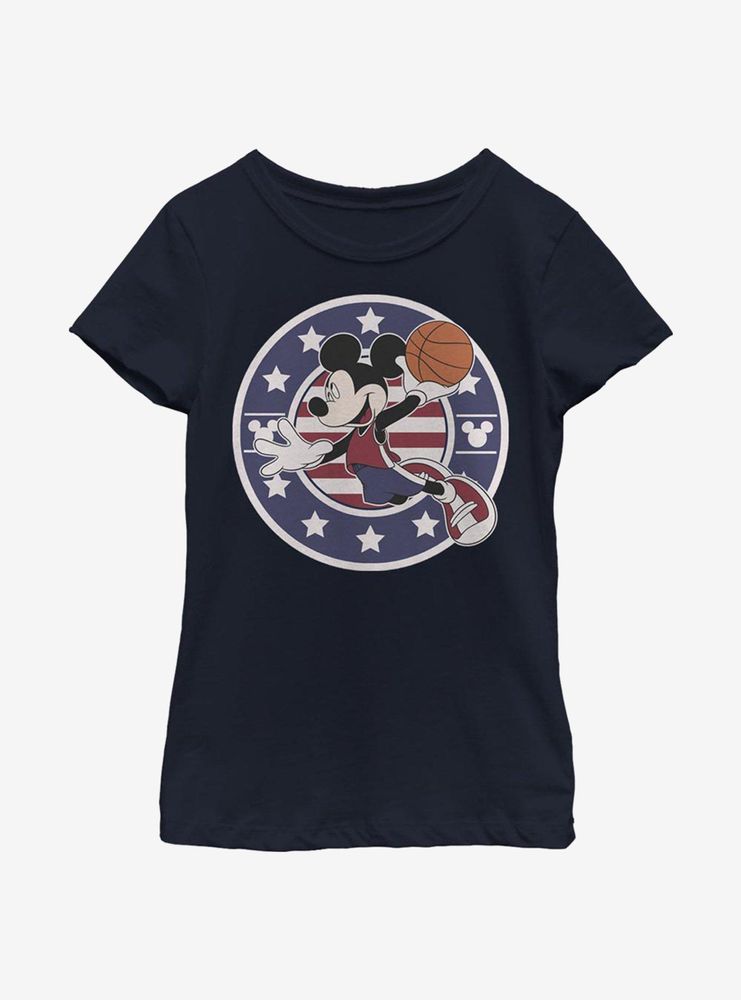 Disney Mickey Mouse B Ball Americana Youth Girls T-Shirt