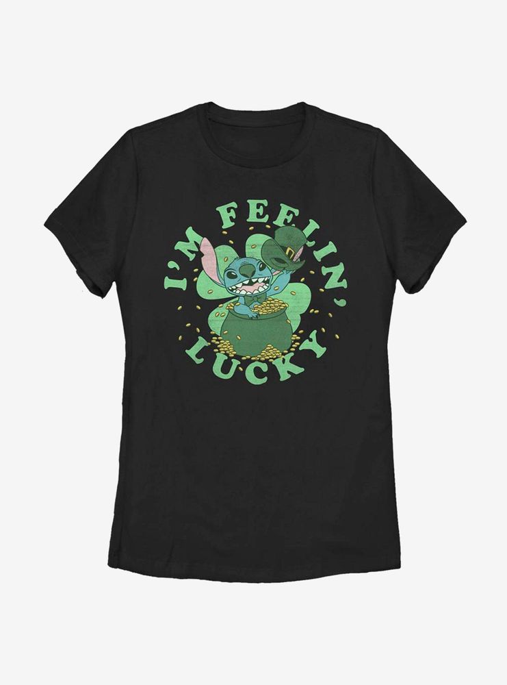 Disney Lilo And Stitch I'm Feelin' Lucky Womens T-Shirt