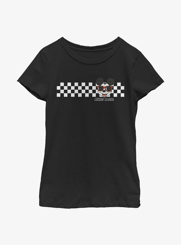 Disney Mickey Mouse Checkers Youth Girls T-Shirt