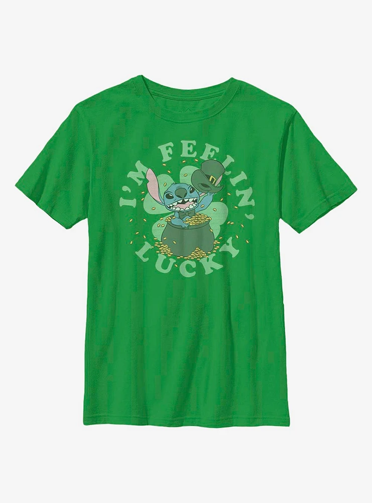 Disney Lilo And Stitch I'm Feelin' Lucky Youth T-Shirt
