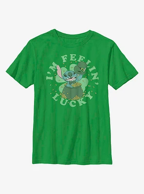 Disney Lilo And Stitch I'm Feelin' Lucky Youth T-Shirt