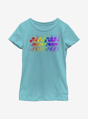 Disney Mickey Mouse Rainbow Youth Girls T-Shirt