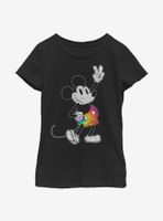 Disney Mickey Mouse Tie Dye Stroked Youth Girls T-Shirt