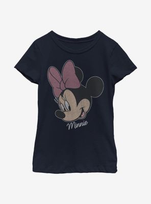 Disney Minnie Mouse Big Face Distressed Youth Girls T-Shirt