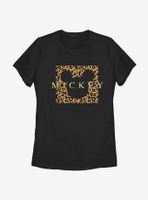 Disney Mickey Mouse Leopard Square Mick Womens T-Shirt