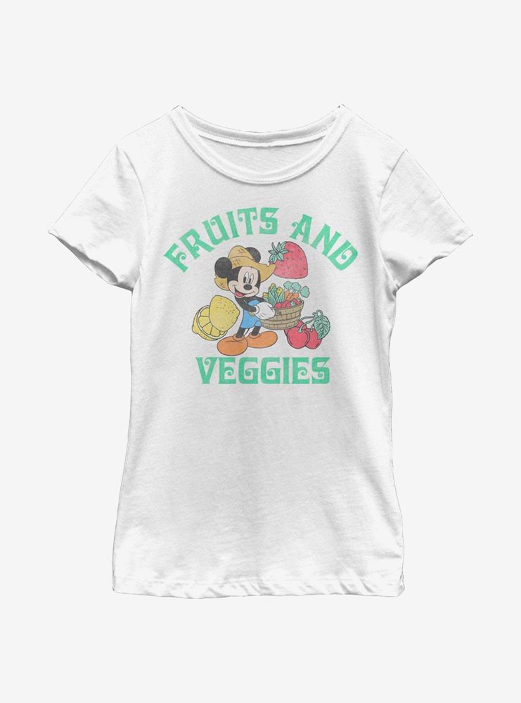 Disney Mickey Mouse Fruits And Veggies Youth Girls T-Shirt