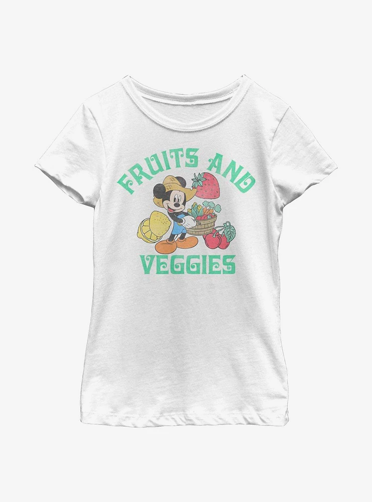 Disney Mickey Mouse Fruits And Veggies Youth Girls T-Shirt