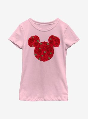 Disney Minnie Mouse Mickey Roses Youth Girls T-Shirt