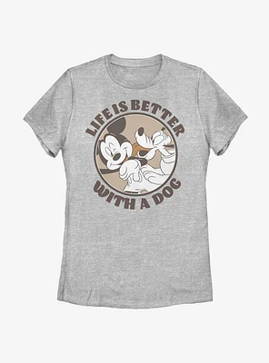 Disney Mickey Mouse Dog Life Womens T-Shirt