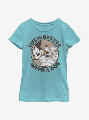 Disney Mickey Mouse Dog Life Youth Girls T-Shirt