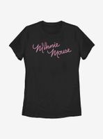 Disney Minnie Mouse Cursive Bow Womens T-Shirt