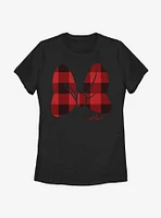 Disney Minnie Mouse Plaid Bow Womens T-Shirt