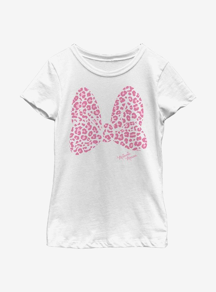 Disney Minnie Mouse Pink Leopard Youth Girls T-Shirt