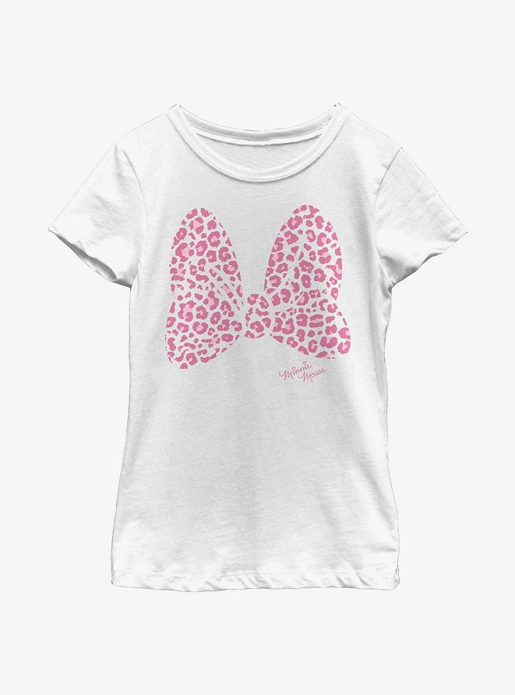 Disney Minnie Mouse Pink Leopard Youth Girls T-Shirt