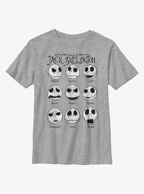 Disney Nightmare Before Christmas Jack Emotions Youth T-Shirt