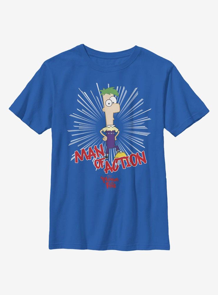 Disney Phineas And Ferb Man Of Action Youth T-Shirt