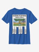 Disney Phineas And Ferb Missing Platypus Youth T-Shirt