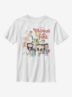 Disney Phineas And Ferb The Group Youth T-Shirt