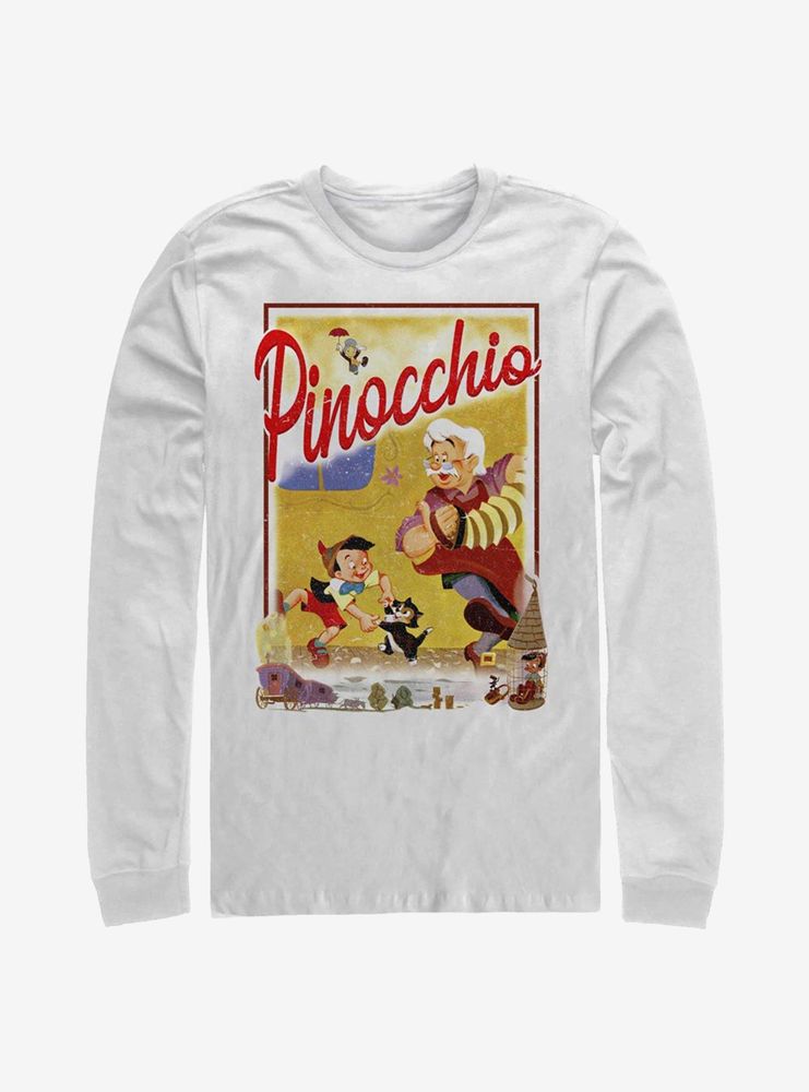 Disney Pinocchio Storybook Poster Long-Sleeve T-Shirt